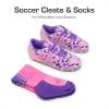 image:imageDREAM PAIRS Boys Girls Soccer Cleats Youth Firm Groud Athletic Outdoor Trainning Football Shoes with Soccer SocksPinkPurple
