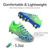 image:imageDREAM PAIRS Boys Girls Soccer Cleats Youth Firm Groud Football Shoes for LittleBig KidRoyal BlueNeon Green