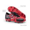 image:imageDREAM PAIRS Boys Girls Soccer Cleats Youth Firm Groud Sport Football Cleats with Soccer Socks for LittleBig KidToddlerRedBlack