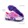 image:imageDREAM PAIRS Boys Girls Soccer Cleats Youth Firm Groud Sport Football Cleats with Soccer Socks for LittleBig KidToddlerWhitePurple