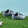 image:imageDREAM PAIRS Boys Girls Turf Indoor Soccer Shoes Lace Up Cleats for LittleBig KidGreyRoyalBlue