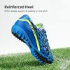 image:imageDREAM PAIRS Boys Girls Turf Indoor Soccer Shoes Lace Up Cleats for LittleBig KidRoyalBlueNeonGreen