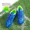 image:imageDREAM PAIRS Boys Girls Turf Indoor Soccer Shoes Lace Up Cleats for LittleBig KidRoyalBlueNeonGreen