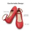 image:imageDREAM PAIRS Girls Dress Shoes Girls Ballerina Flat Ankle Strap Ballet Flats ToddlerLittle KidBig KidRed