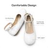 image:imageDREAM PAIRS Girls Dress Shoes Girls Ballerina Flat Ankle Strap Ballet Flats ToddlerLittle KidBig KidWhite