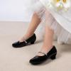 image:imageDREAM PAIRS Girls Dress Shoes Low Heels for Little Big Girl Mary Jane Shoes with Pearl Rhinestones Flower Girl Pumps Princess Wedding PartyBlackpat