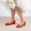 image:imageDREAM PAIRS Girls Dress Shoes Low Heels for Little Big Girl Mary Jane Shoes with Pearl Rhinestones Flower Girl Pumps Princess Wedding PartyRed