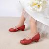 image:imageDREAM PAIRS Girls Dress Shoes Low Heels for Little Big Girl Mary Jane Shoes with Pearl Rhinestones Flower Girl Pumps Princess Wedding PartyRed