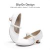 image:imageDREAM PAIRS Girls Dress Shoes Low Heels for Little Big Girl Mary Jane Shoes with Pearl Rhinestones Flower Girl Pumps Princess Wedding PartyWhite