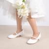 image:imageDREAM PAIRS Girls Dress Shoes Low Heels for Little Big Girl Mary Jane Shoes with Pearl Rhinestones Flower Girl Pumps Princess Wedding PartyWhite