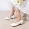 image:imageDREAM PAIRS Girls Dress Shoes Low Heels for Little Big Girl Mary Jane Shoes with Pearl Rhinestones Flower Girl Pumps Princess Wedding PartyWhite