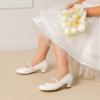 image:imageDREAM PAIRS Girls Dress Shoes Low Heels for Little Big Girl Mary Jane Shoes with Pearl Rhinestones Flower Girl Pumps Princess Wedding PartyWhitepat