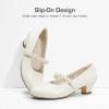 image:imageDREAM PAIRS Girls Dress Shoes Low Heels for Little Big Girl Mary Jane Shoes with Pearl Rhinestones Flower Girl Pumps Princess Wedding PartyWhitepat