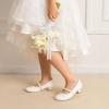 image:imageDREAM PAIRS Girls Dress Shoes Low Heels for Little Big Girl Mary Jane Shoes with Pearl Rhinestones Flower Girl Pumps Princess Wedding PartyWhitepat