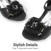 image:imageDREAM PAIRS Girls Sandals Low Heel Dress Pump Ankle T Strap Flower Shoes ToddlerLittle KidBig KidBlack