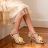 image:imageDREAM PAIRS Girls Sandals Low Heel Dress Pump Ankle T Strap Flower Shoes ToddlerLittle KidBig KidGold
