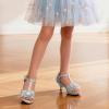 image:imageDREAM PAIRS Girls Sandals Low Heel Dress Pump Ankle T Strap Flower Shoes ToddlerLittle KidBig KidSilver