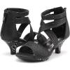 image:imageDREAM PAIRS Girls Sandals Low Heel Dress Pump SandalsBlack