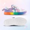 image:imageDREAM PAIRS Girls Shoes Toddler Sneakers Rainbow Storybook Casual School Walking Footwear for ToddlerLittle KidsRainbowSilver