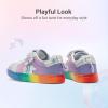 image:imageDREAM PAIRS Girls Shoes Toddler Sneakers Rainbow Storybook Casual School Walking Footwear for ToddlerLittle KidsRainbowSilver