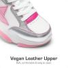 image:imageDREAM PAIRS Girls Sneakers Lace up Lightweight Sparkle StarGlow Breathable Jelly Sole Kids Walking Shoes Casual SportsPinkSilver