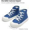 image:imageDREAM PAIRS Kids Sneakers Little Boys Girls High Top Canvas Shoes LilLegends CourtStar Casual Walking ShoesBlue