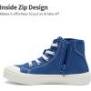 image:imageDREAM PAIRS Kids Sneakers Little Boys Girls High Top Canvas Shoes LilLegends CourtStar Casual Walking ShoesBlue