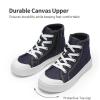 image:imageDREAM PAIRS Kids Sneakers Little Boys Girls High Top Canvas Shoes LilLegends CourtStar Casual Walking ShoesDark Bluedenim