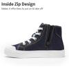 image:imageDREAM PAIRS Kids Sneakers Little Boys Girls High Top Canvas Shoes LilLegends CourtStar Casual Walking ShoesDark Bluedenim