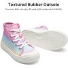 image:imageDREAM PAIRS Kids Sneakers Little Boys Girls High Top Canvas Shoes LilLegends CourtStar Casual Walking ShoesRainbowPink