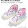 image:imageDREAM PAIRS Kids Sneakers Little Boys Girls High Top Canvas Shoes LilLegends CourtStar Casual Walking ShoesRainbowPink