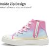 image:imageDREAM PAIRS Kids Sneakers Little Boys Girls High Top Canvas Shoes LilLegends CourtStar Casual Walking ShoesRainbowPink