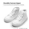 image:imageDREAM PAIRS Kids Sneakers Little Boys Girls High Top Canvas Shoes LilLegends CourtStar Casual Walking ShoesWhite