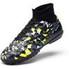 image:imageDREAM PAIRS Boys Girls Indoor Soccer Shoes High Top Football Turf Futsal Shoes for LittleBig KidBlackNeon Green
