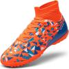image:imageDREAM PAIRS Boys Girls Indoor Soccer Shoes High Top Football Turf Futsal Shoes for LittleBig KidOrange