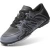 image:imageDREAM PAIRS Boys Girls Indoor Turf Soccer Cleats Lace Up Athletic Youth Futsal Football Shoes for LittleBig KidBlackDark GreyWhite