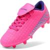 image:imageDREAM PAIRS Boys Girls Outdoor Soccer Cleats Firm Ground Football Shoes for LittleBig KidFuchsiaRoyalBlue