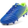 image:imageDREAM PAIRS Boys Girls Outdoor Sport Football Shoes Soccer Cleats for LittleBig KidRoyalBlueNeonGreen