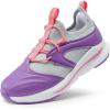 image:imageDREAM PAIRS Boys Girls Shoes Kids Tennis Athletic Running Walking Lightweight Slip on Sneakers PurplePinkLight Grey Size 10 Toddler SDRS2402K