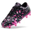 image:imageDREAM PAIRS Boys Girls Soccer Cleats Youth Firm Groud Athletic Outdoor Trainning Football Shoes for LittleBig KidBlackHot Pink