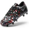 image:imageDREAM PAIRS Boys Girls Soccer Cleats Youth Firm Groud Athletic Outdoor Trainning Football Shoes for LittleBig KidBlackRed