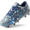 image:imageDREAM PAIRS Boys Girls Soccer Cleats Youth Firm Groud Athletic Outdoor Trainning Football Shoes for LittleBig KidDarkGreyRoyalBlue