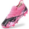 image:imageDREAM PAIRS Girls Boys Soccer Cleats Youth Firm Groud Outdoor Sports Athletic Midtop Football Shoes for LittleBig KidHot PinkBlack