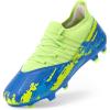 image:imageDREAM PAIRS Girls Boys Soccer Cleats Youth Firm Groud Outdoor Sports Athletic Midtop Football Shoes for LittleBig KidRoyal BlueNeon Green