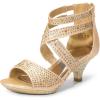 image:imageDREAM PAIRS Girls Sandals Low Heel Dress Pump SandalsGold