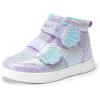 image:imageDREAM PAIRS Girls Shoes Toddler Sneakers Kids High Top Shoes with Hook and Loop Storybook Casual Walking ShoesPurpleRainbow