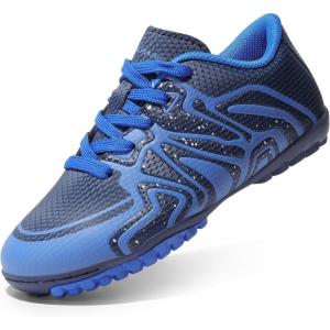 image:imageDREAM PAIRS Boys Girls Indoor Turf Soccer Cleats Lace Up Athletic Youth Futsal Football Shoes for LittleBig KidNavyRoyalWhite