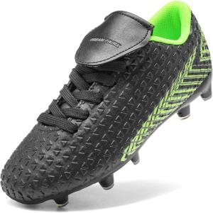 image:imageDREAM PAIRS Boys Girls Outdoor Soccer Cleats Firm Ground Football Shoes for LittleBig KidBlackNeonGreen