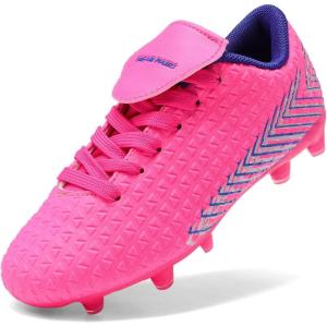 image:imageDREAM PAIRS Boys Girls Outdoor Soccer Cleats Firm Ground Football Shoes for LittleBig KidFuchsiaRoyalBlue