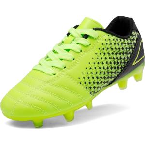 image:imageDREAM PAIRS Boys Girls Outdoor Sport Football Shoes Soccer Cleats for LittleBig KidNeonGreenBlack
